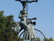 Bicyclist lady statue